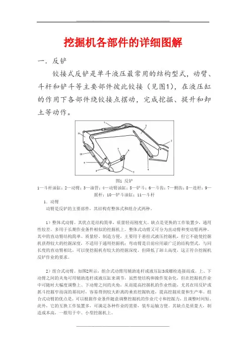 挖掘机各部件的详细图解