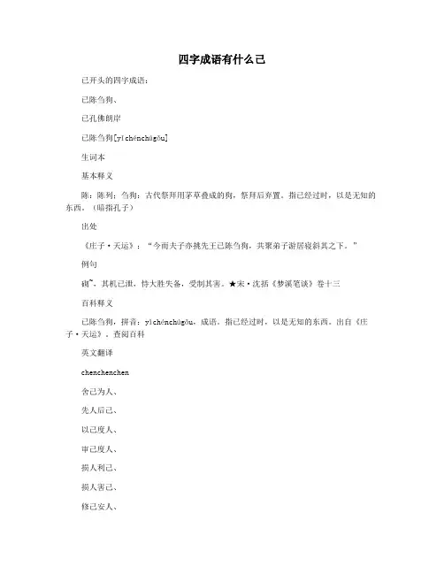 四字成语有什么己