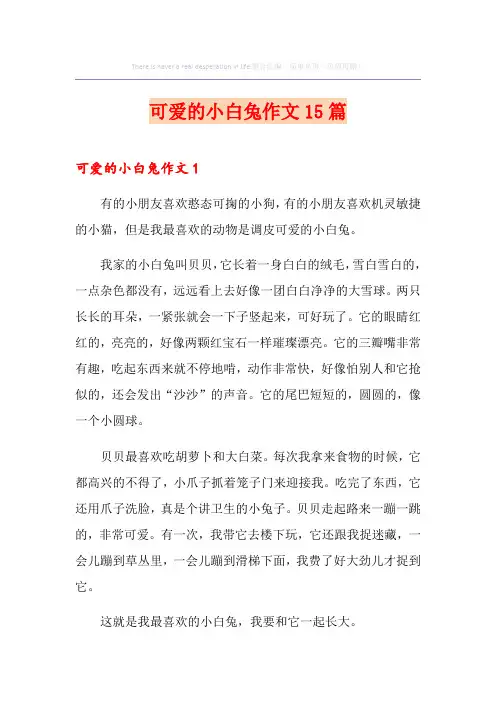 可爱的小白兔作文15篇