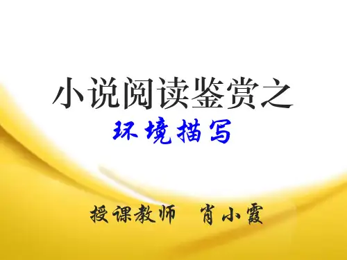 小说环境描写的作用(公开课)
