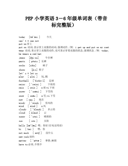 PEP小学英语3―6年级单词表(带音标完整版)-5