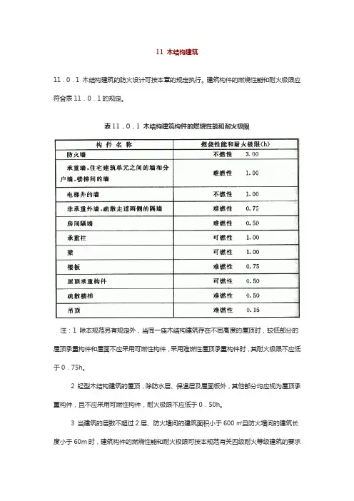 11 木结构建筑建筑设计防火规范