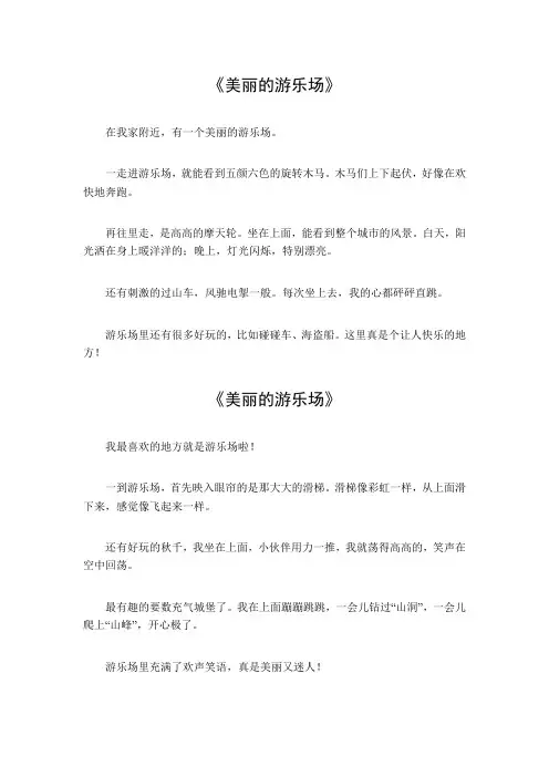 美丽的游乐场作文300字