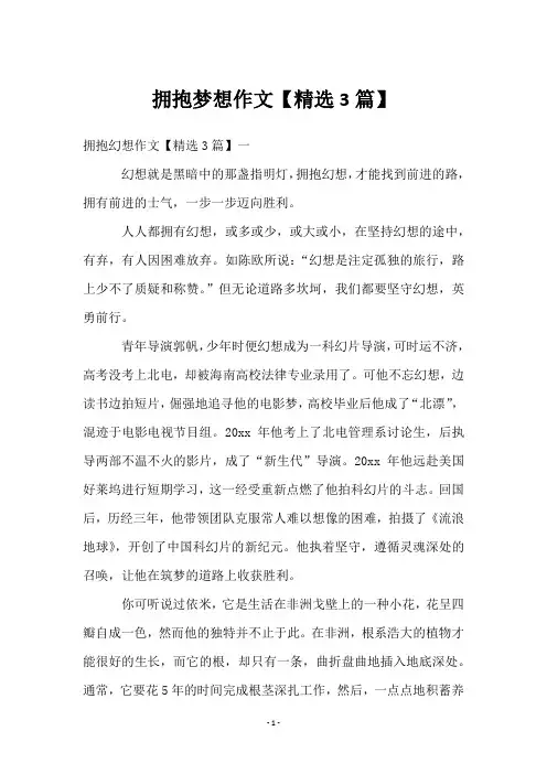 拥抱梦想作文【3篇】