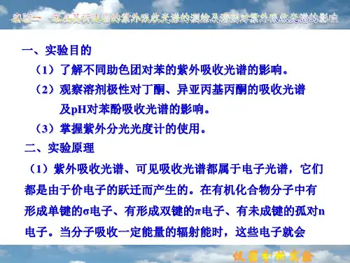 仪器分析实验-紫外
