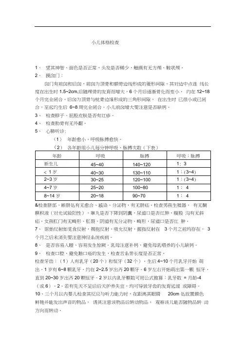 小儿体格检查(1)