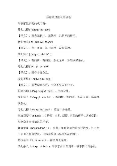形容家里很乱的成语