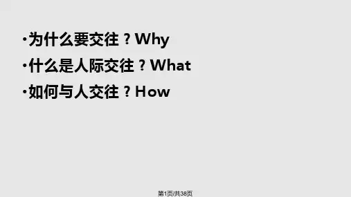 中职学生人际交往PPT课件