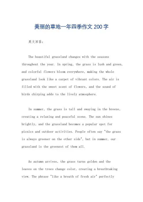 美丽的草地一年四季作文200字
