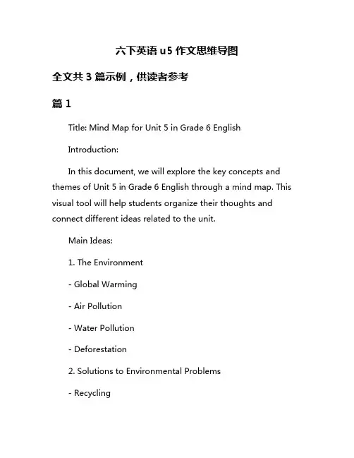六下英语u5作文思维导图