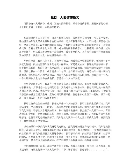 独自一人的伤感散文