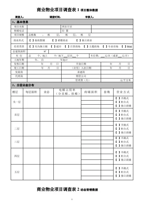 商场市调表