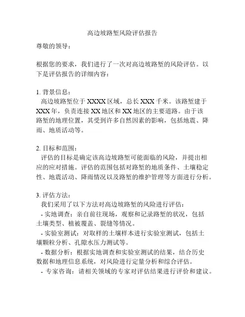 高边坡路堑风险评估报告