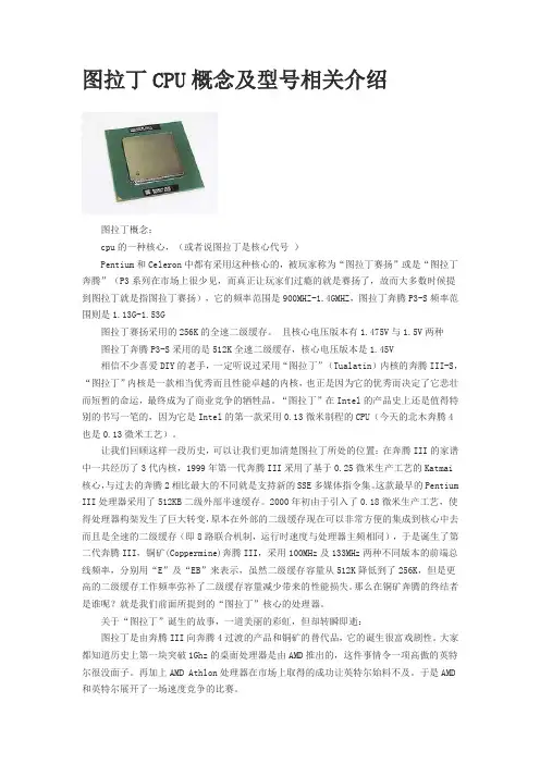图拉丁CPU概念及型号相关介绍