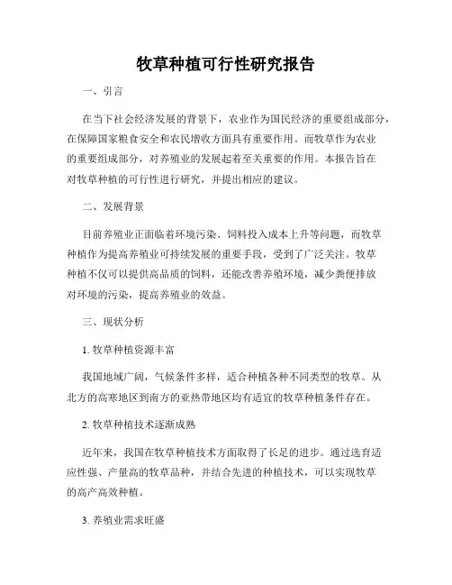 牧草种植可行性研究报告