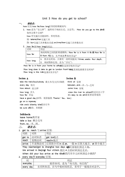 How_do_you_go_to_school新人教版初一下册英语