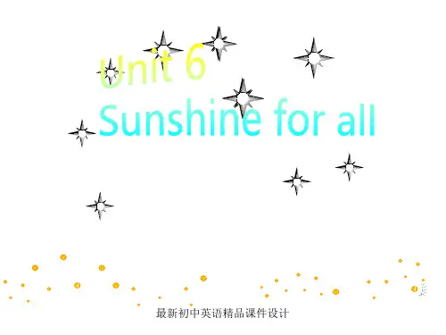 最新牛津译林版八年级英语下册 Unit 6 Sunshine for all精品课件3 