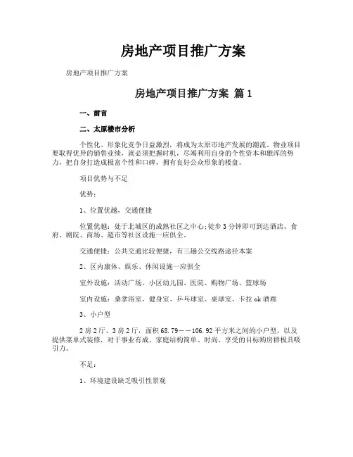 房地产项目推广方案