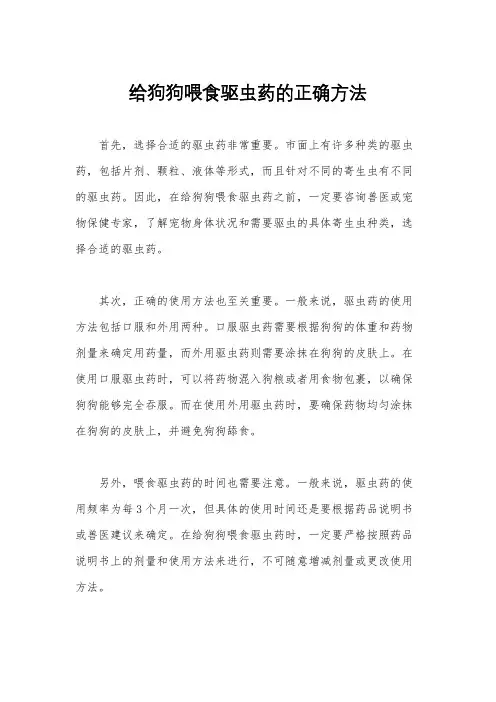 给狗狗喂食驱虫药的正确方法