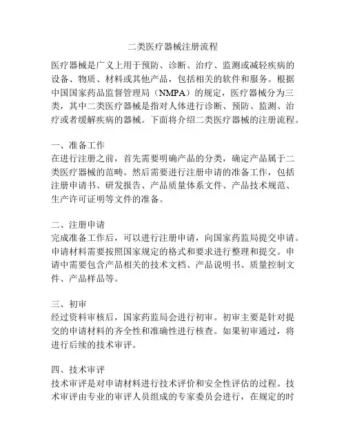 二类医疗器械注册流程