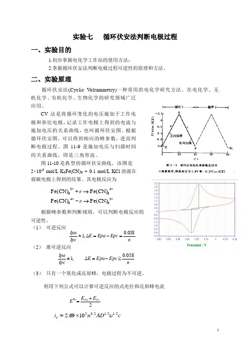 循环伏安法判断电极过程