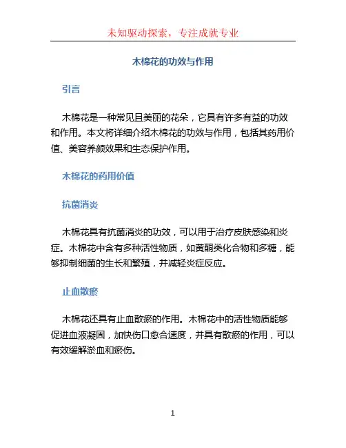 木棉花的功效与作用