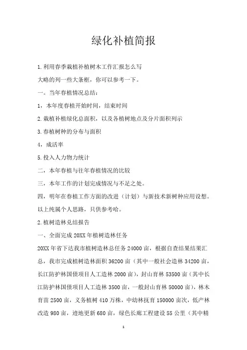 绿化补植简报