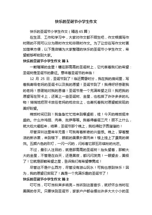 快乐的圣诞节小学生作文