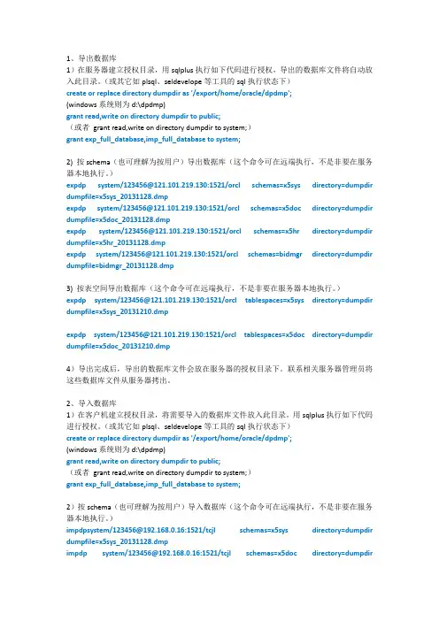 oracle11g数据库的导出导入-dp模式