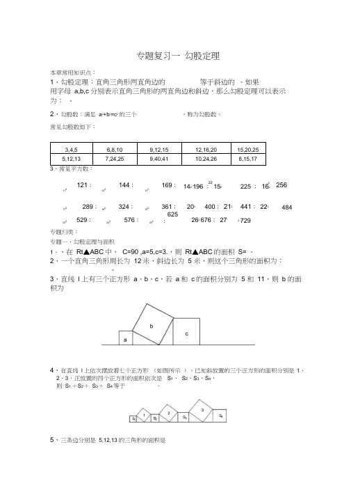 勾股定理专题复习(经典一对一学案)