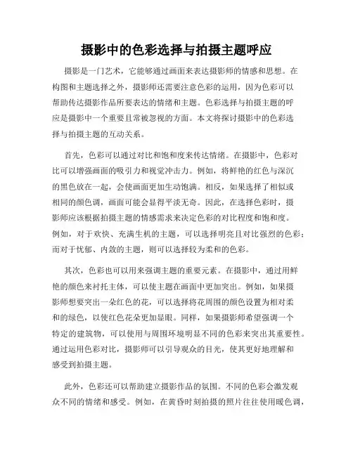 摄影中的色彩选择与拍摄主题呼应