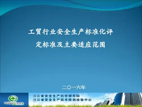 工贸行业安全生产标准化评定标准及主要适应范围
