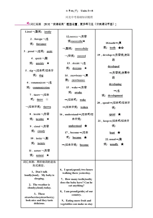 2020年 英语中考第一轮复习  河北冀教版  精讲  (33)