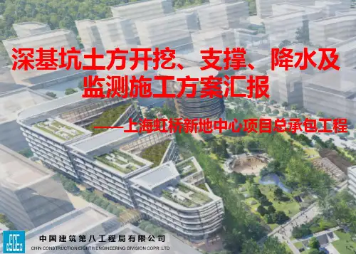 深基坑土方开挖支撑降水及监测施工方案汇报 PPT课件