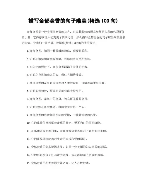 描写金郁金香的句子唯美(精选100句)