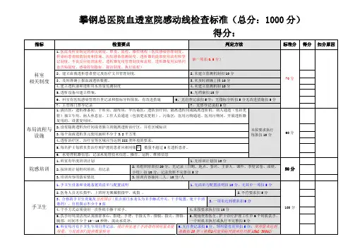 院感动线检查标准(血透室)