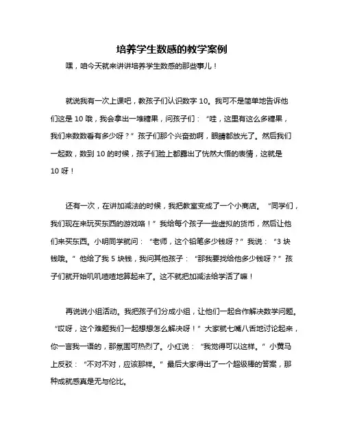 培养学生数感的教学案例