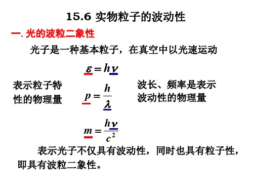 15-6  德布罗意波  实物粒子的二象性