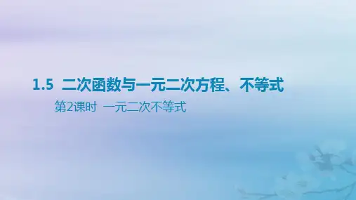 高考数学复习第一章集合与常用逻辑用语不等式 5二次函数与一元二次方程不等式第2课时一元二次不等式课件
