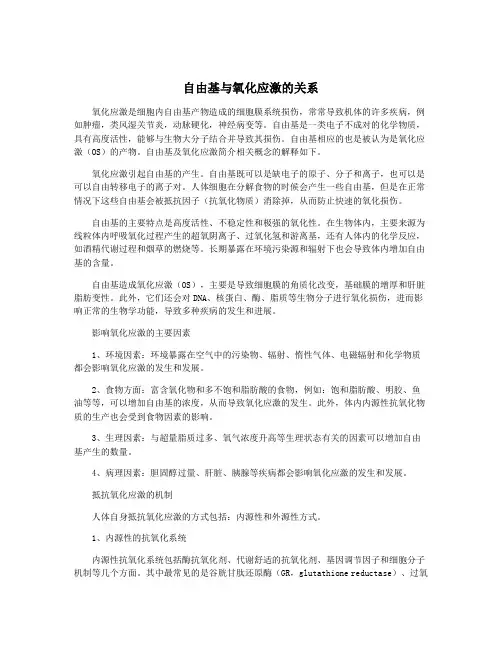自由基与氧化应激的关系