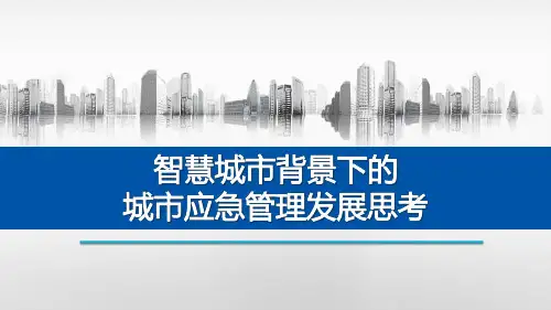 智慧城市背景下的城市应急管理发展思考