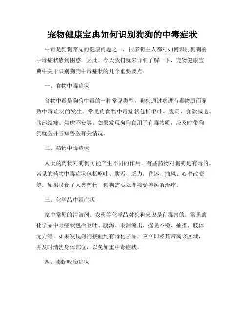 宠物健康宝典如何识别狗狗的中毒症状