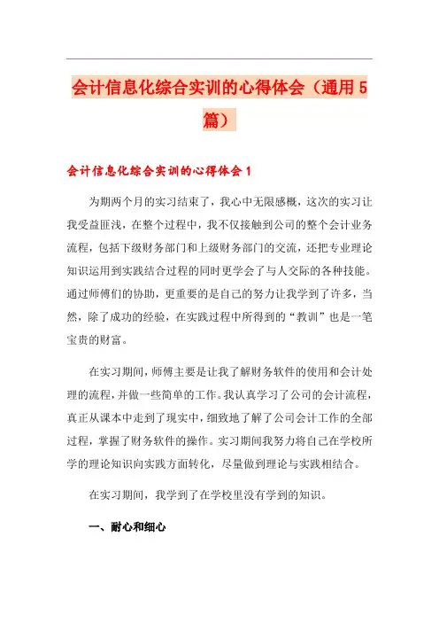 会计信息化综合实训的心得体会(通用5篇)
