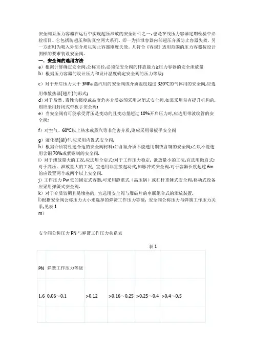 安全阀计算实例