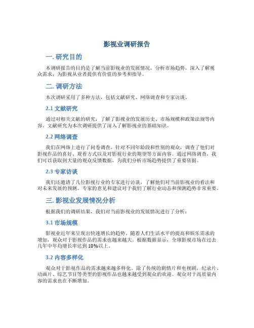 影视业调研报告