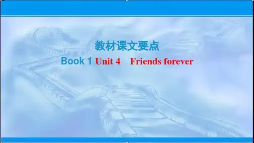 2020-2021学年新外研版高中英语必修1： Unit 4Friends forever 复习课件