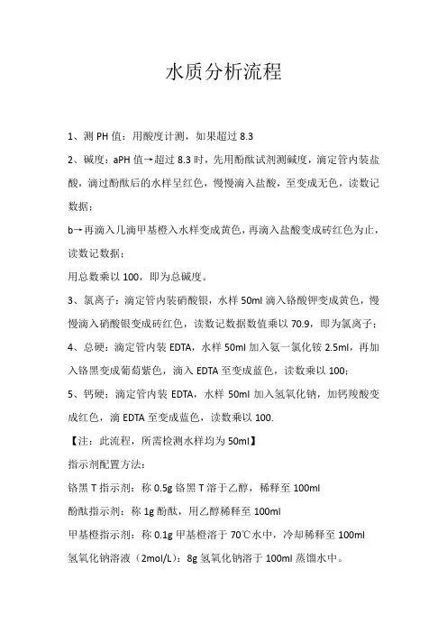 水质分析流程