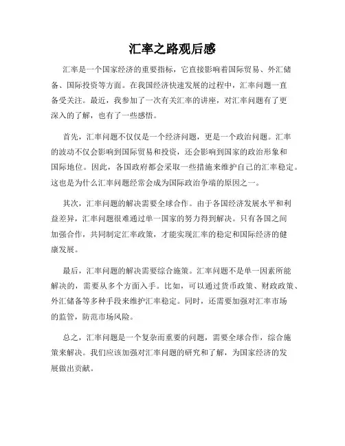 汇率之路观后感