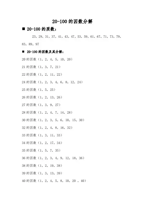 20-100的因数分解