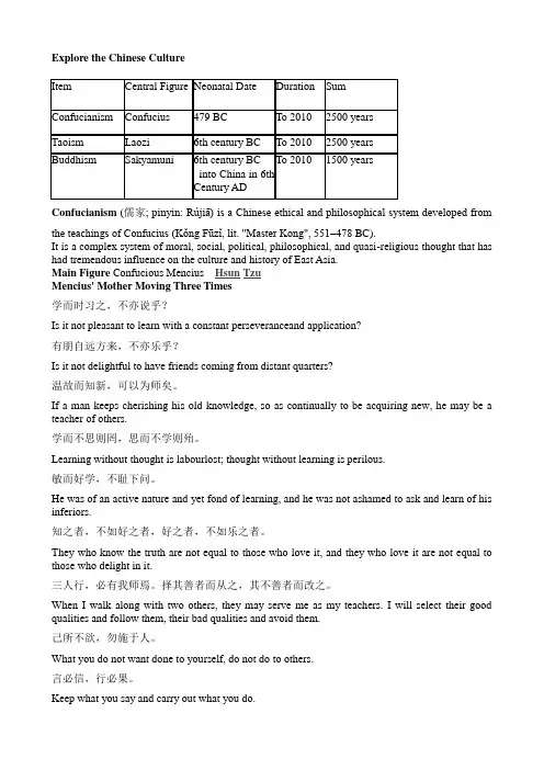 传统文化-儒释道英文版